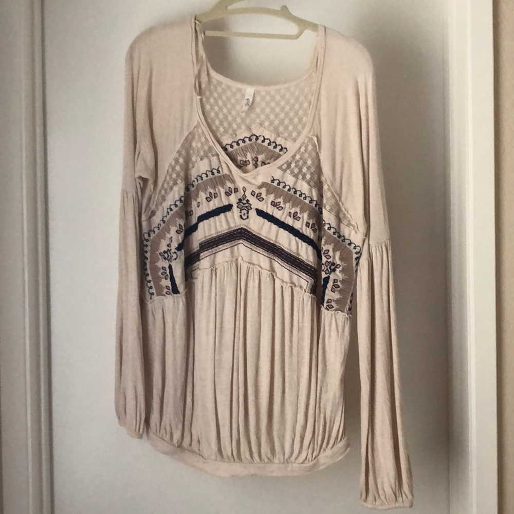 Free People boho top long sleeve